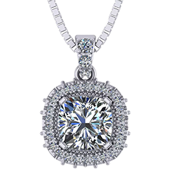 4 Prong Round Solitaire Simulated Diamond Necklace